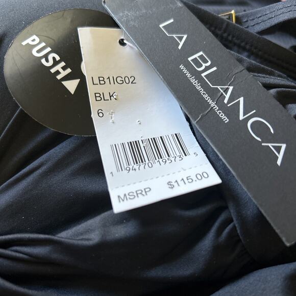 La Blanca Island Goddess Twist One Piece Swimsuit SZ 6 Push Up Keyhole - Picture 3 of 3